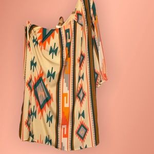 One sleeve tribal print dress